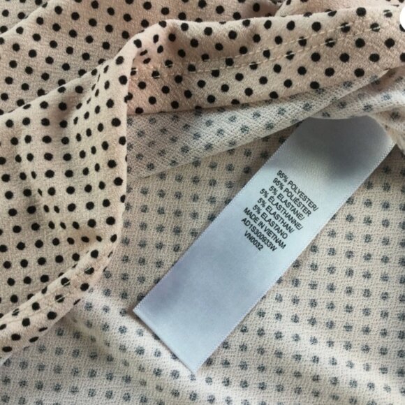 Adrianna Papell Women Plus Size 1X Knit Pullover Blouse Pink / Black polka dots - Picture 6 of 8